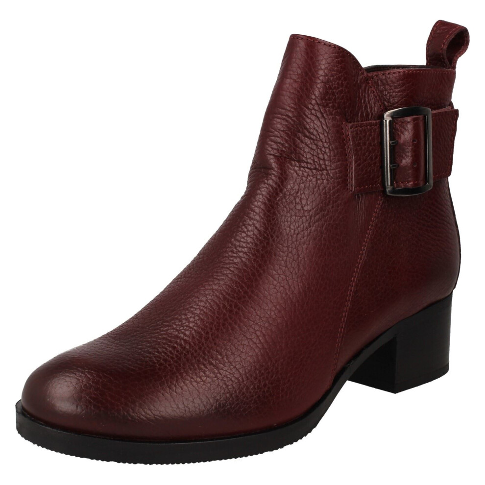 (Burgundy, UK 4.5) Ladies Clarks Ankle Boots Mila Sky - D Fit