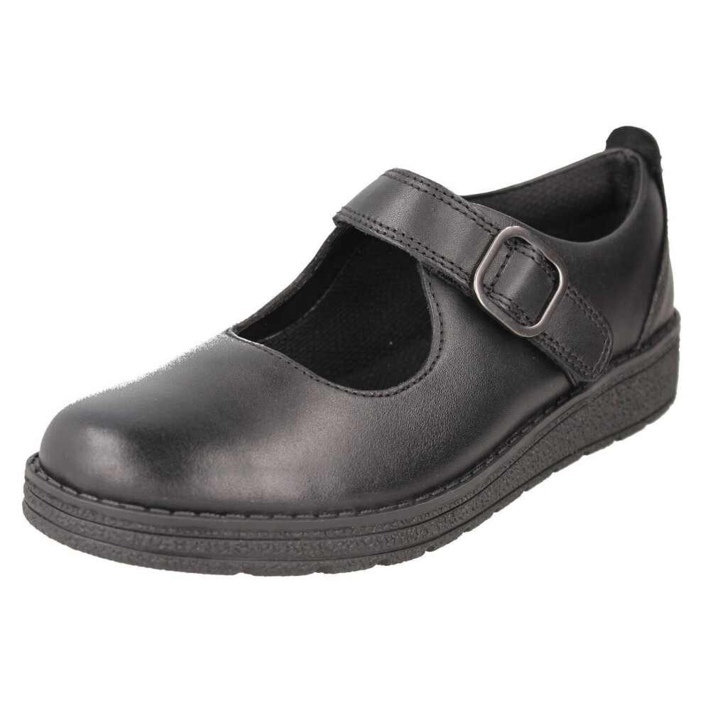 (Black, UK 10.5 Child) Girls Clarks Formal/School Shoes Mendip Stitch - G Fit