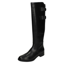 (Black, UK 3) Ladies Clarks Knee High Boots Netley Whirl - E Fit