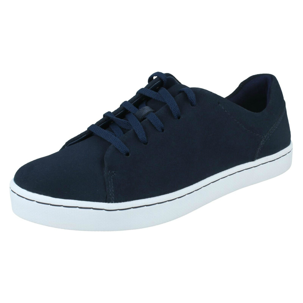 (Navy, UK 3) Mens Clarks Lace Up Deck Shoes Pickwell Sail - G Fit