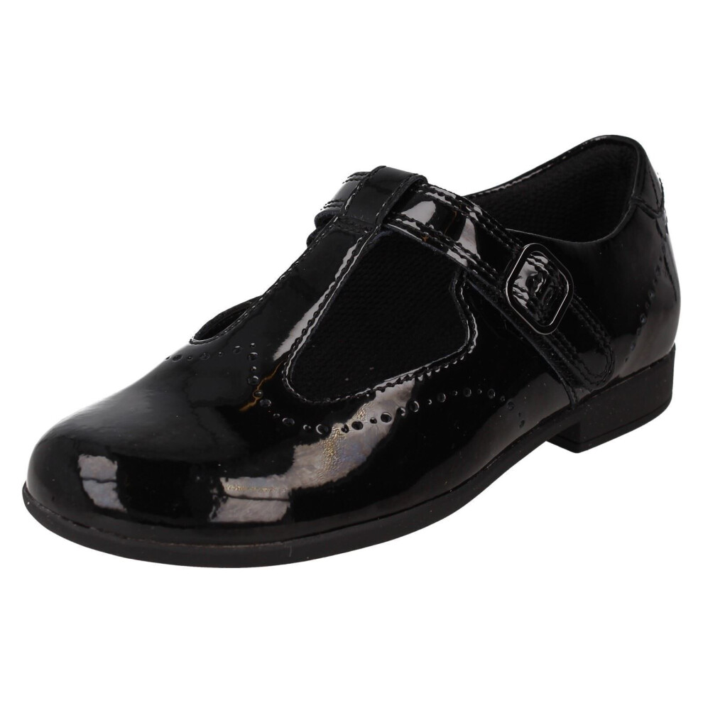 (Black, UK 7 Infant) Girls Clarks Formal/School Shoes Scala Seek - H Fit