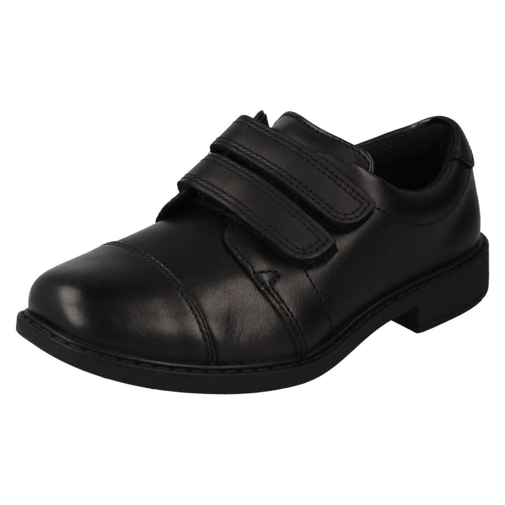 (Black, UK 8.5 Child) Boys Clarks School Shoes Scala Skye - G Fit