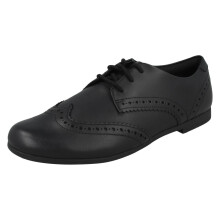 (Black, UK 1 Child) Girls Clarks School Shoes Scala Lace - H Fit