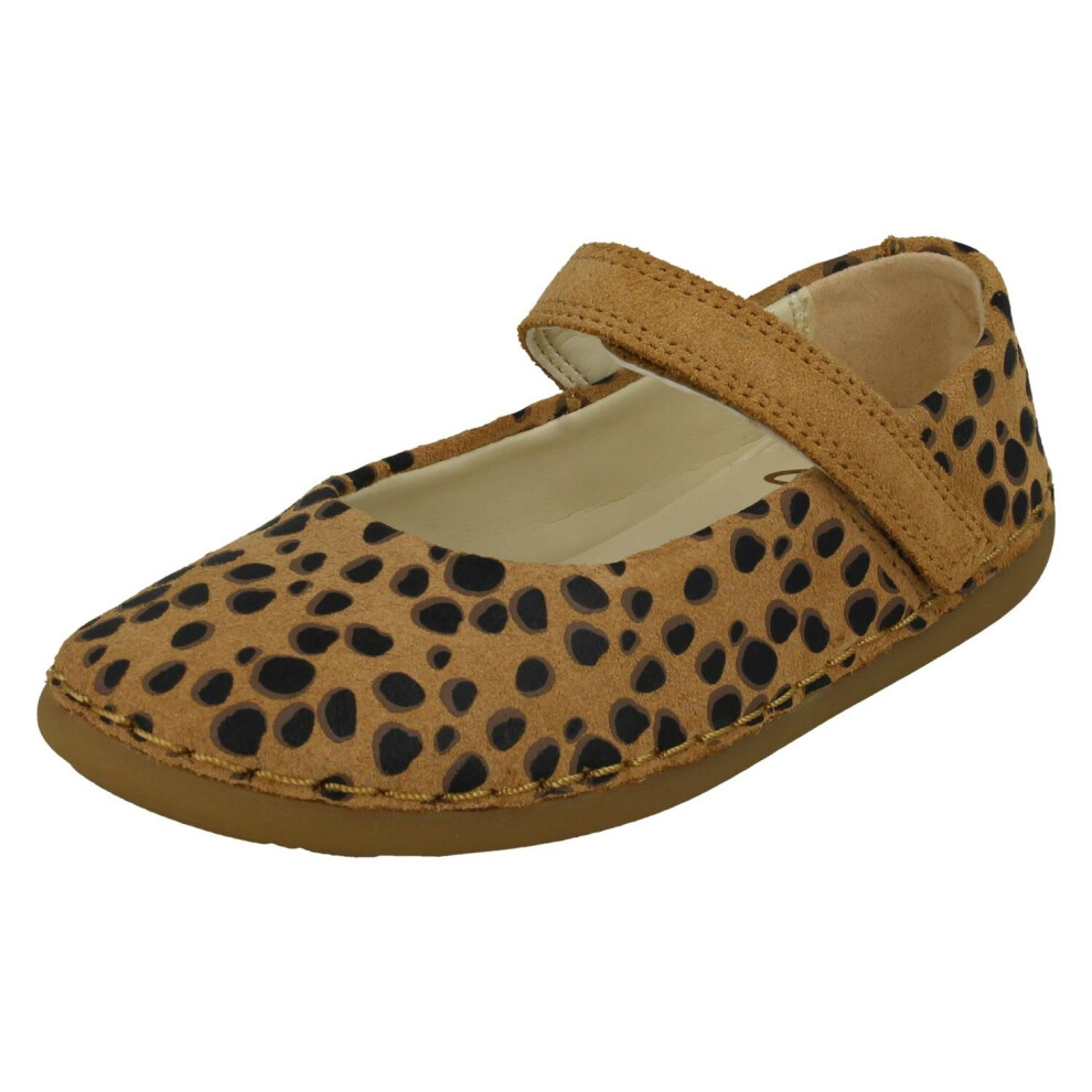(Animal Print, UK 6.5 Infant) Girls Clarks Boots With Faux Fur Trim Snuggle Folk Inf - G Fit