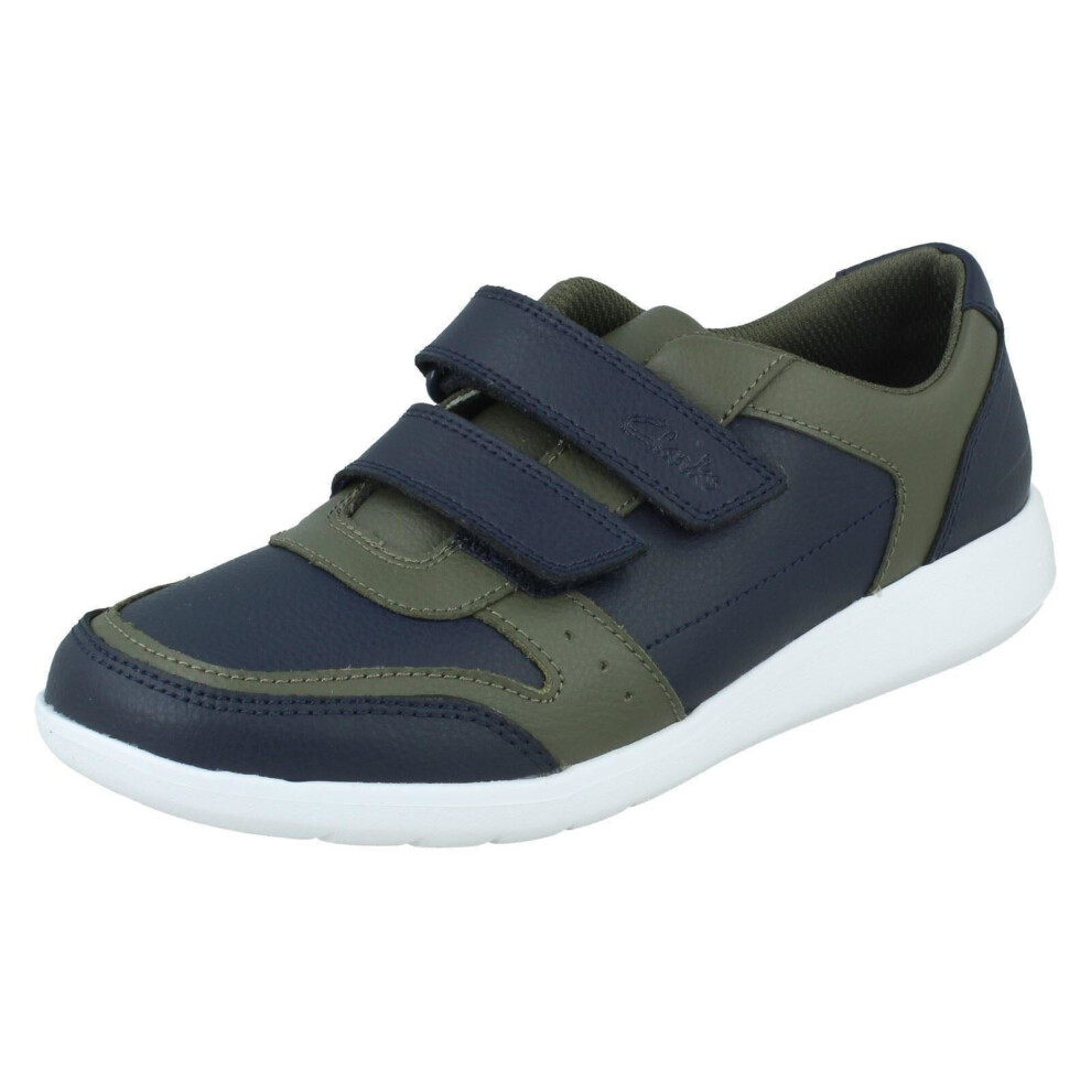 (Navy, UK 11 Child) Unisex Childrens Clarks Casual Trainers Scape Spirit - F Fit