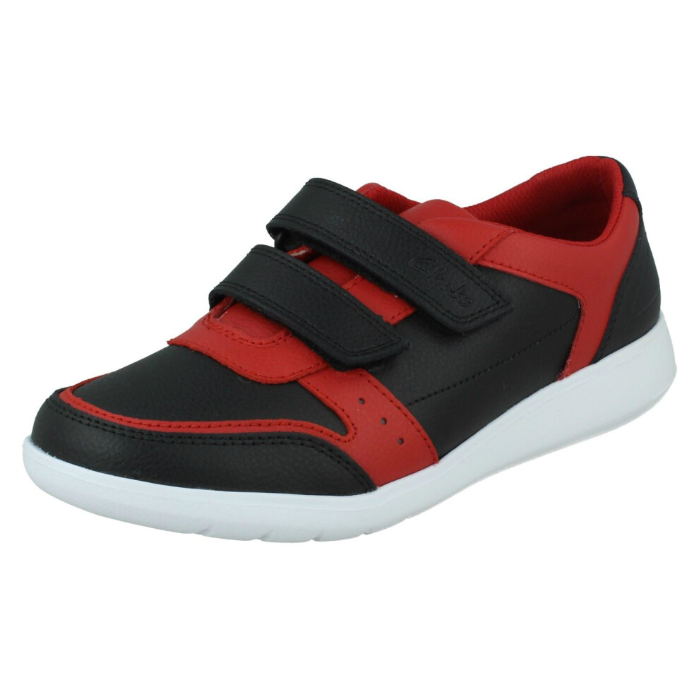 (Black, UK 10 Infant) Unisex Childrens Clarks Casual Trainers Scape Spirit - F Fit