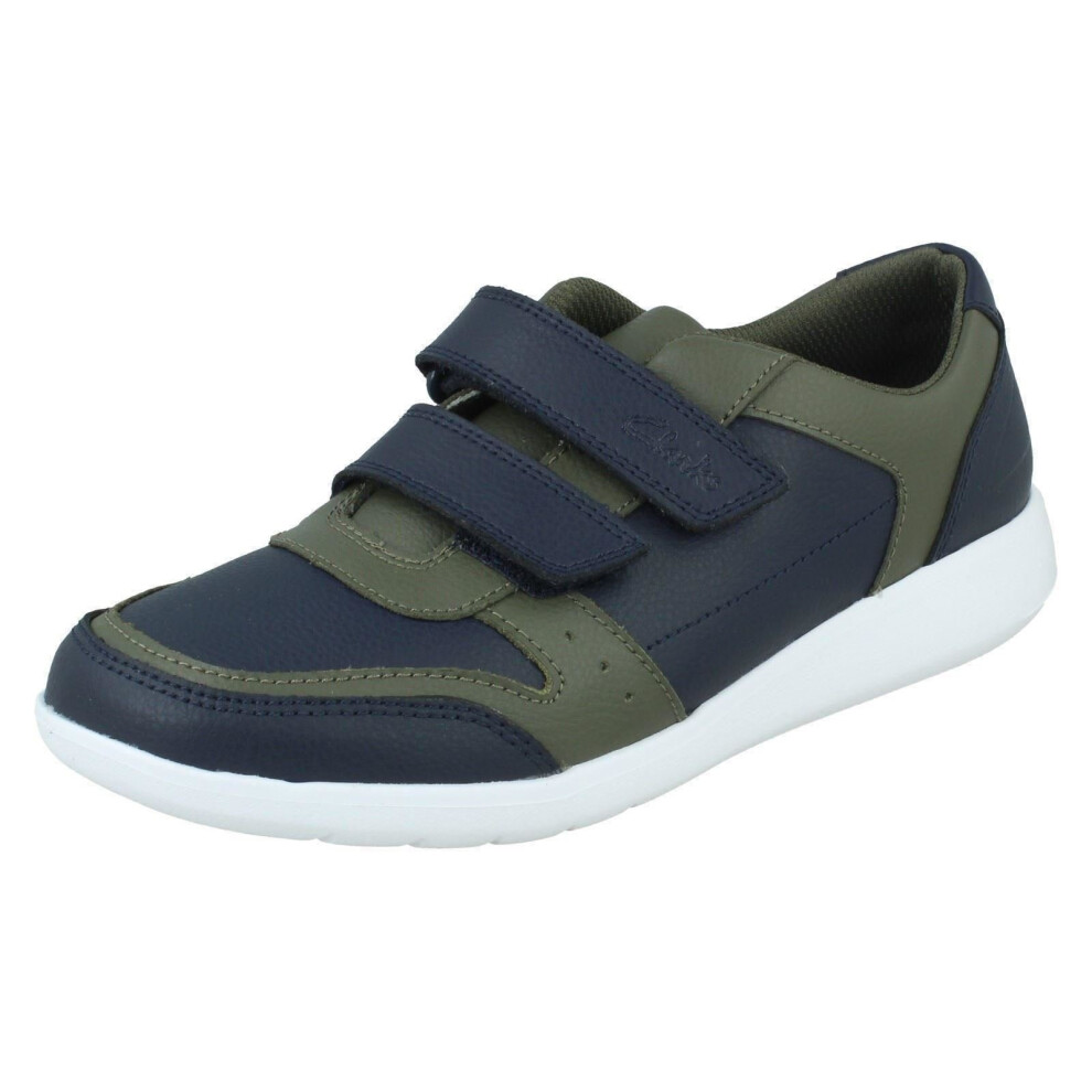 (Navy, UK 12 Child) Unisex Childrens Clarks Casual Trainers Scape Spirit - F Fit