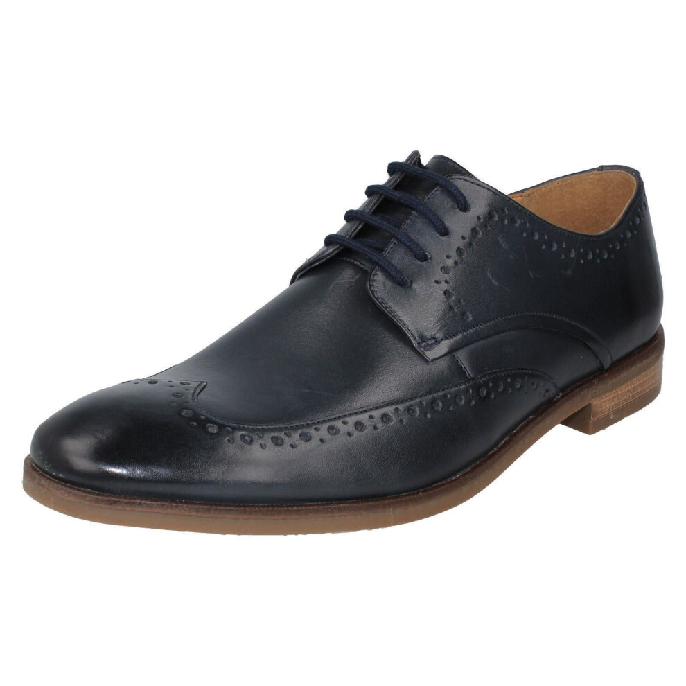 (Navy, UK 7) Mens Clarks Smart Lace Up Shoes Stanford Walk - G Fit