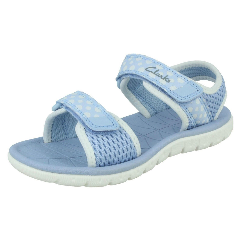 Clarks (, Uk 10.5 Child) Childrens Light Weight Sandals Surfing Tide T - G Fit Blue