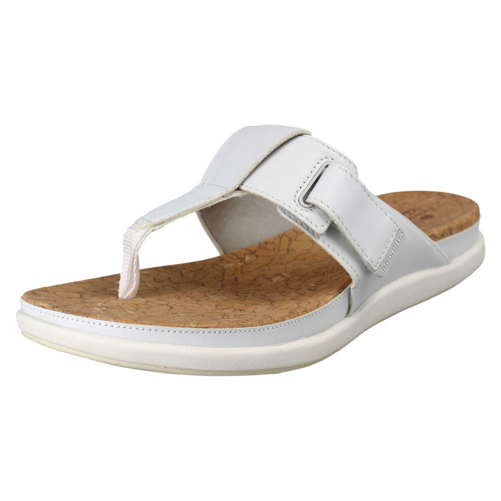 (White, UK 3) Ladies Cloud Steppers By Clarks Mule Sandals Step June Shell - D Fit