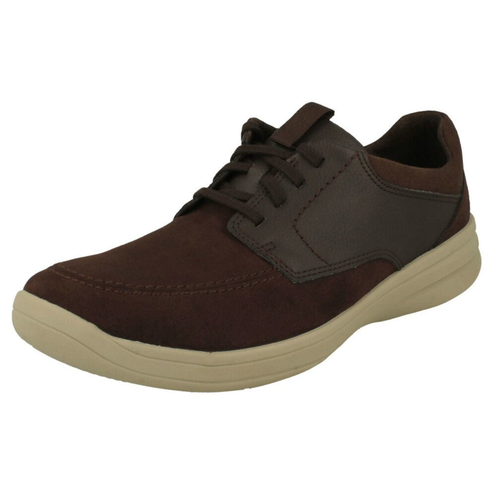 (Brown, UK 7) Mens Clarks Casual Lace Up Shoes Step Urban Mix - G Fit