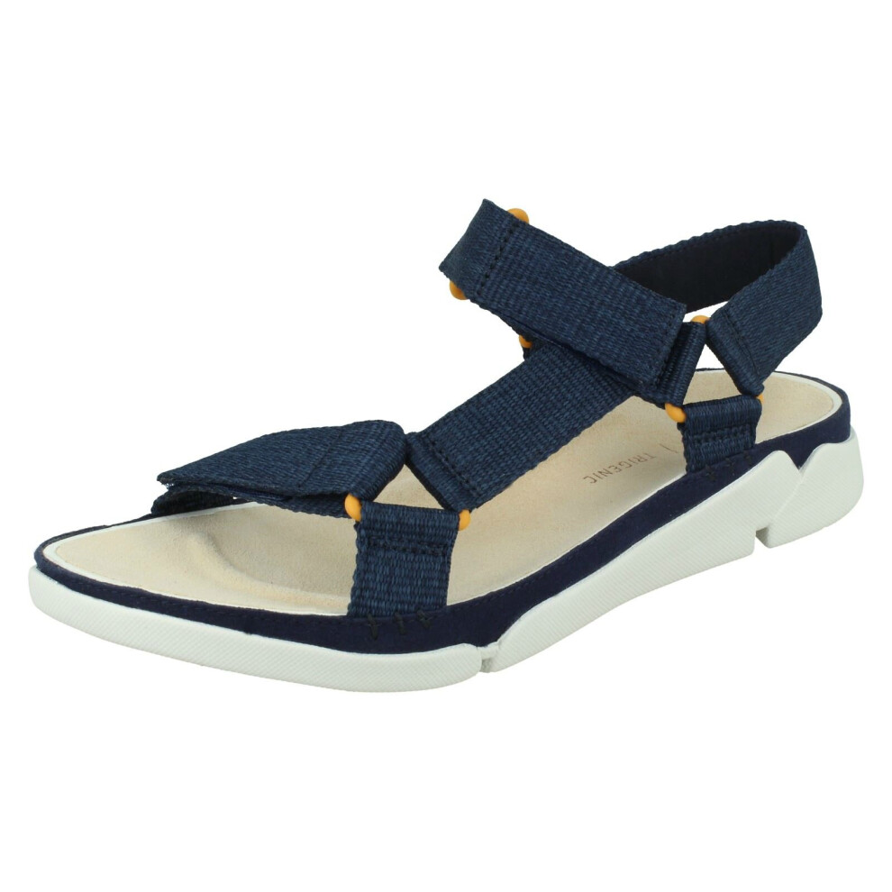 (Navy, UK 3) Ladies Trigenic By Clarks Slip On Shoes Tri Step - D Fit