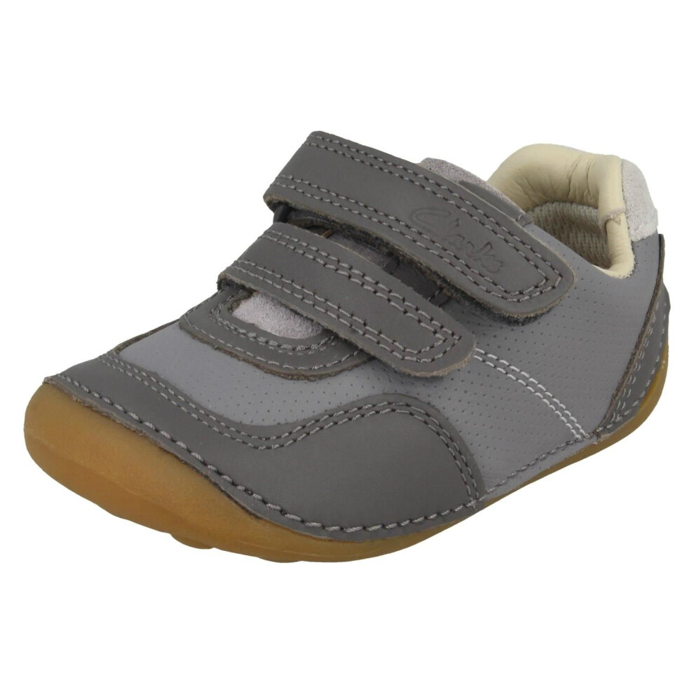 (Grey, UK 3 Infant) Girls Clarks Casual First Shoes Tiny Mist - F Fit