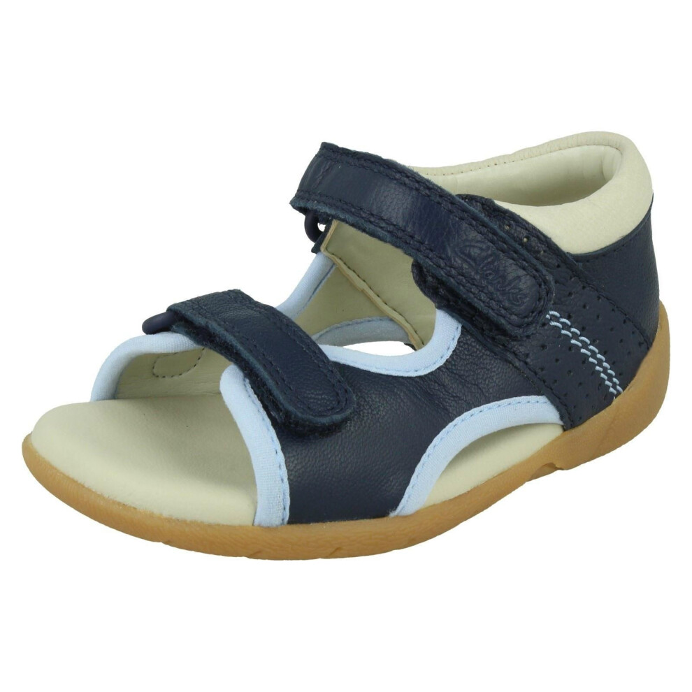 (Navy, UK 6 Infant) Boys Clarks Casual Sandals Zora Spirit - G Fit