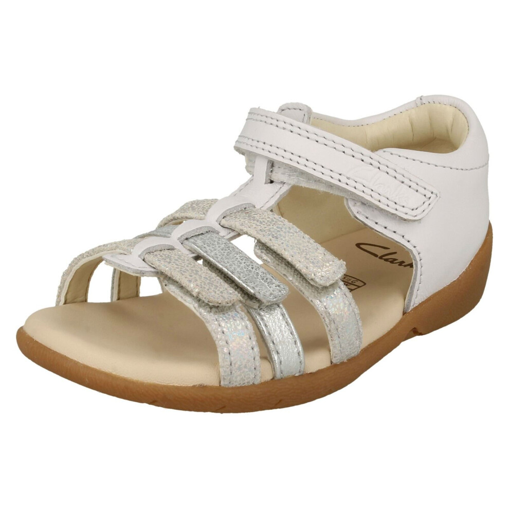 (White, UK 6.5 Infant) Boys Clarks Casual Sandals Zora Spirit - F Fit