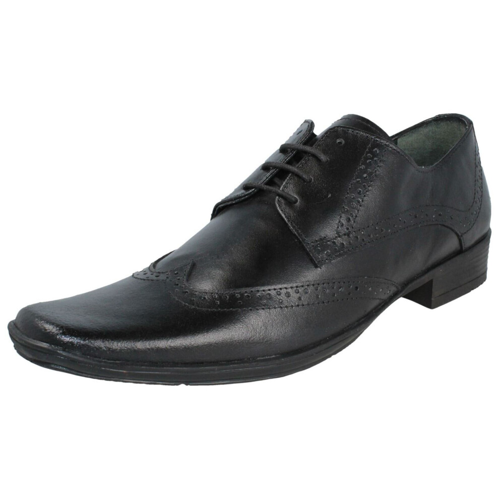 (Black, UK 10) Mens Lambretta Lace Up Formal Shoes Blaine