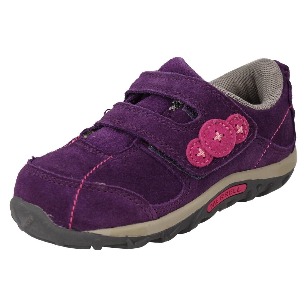 (Purple, UK 4 Infant) Girls Merrell Casual Shoes Jungle Moc Dual Strap Junior