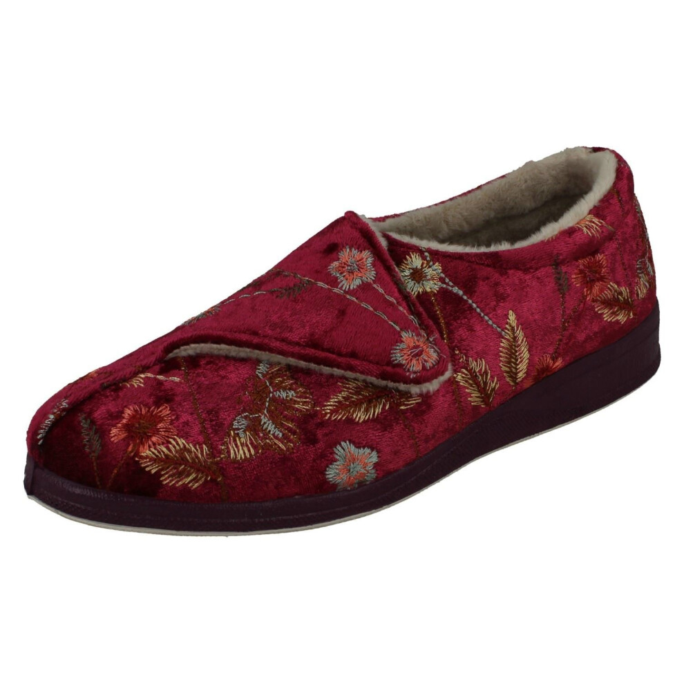 (Red, UK 8) Ladies Padders Full Slippers Amelia 4021