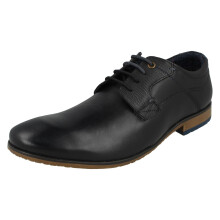 (Black, UK 7) Mens Pod Lace Up Formal Shoes Hann