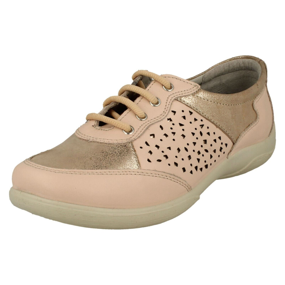 (Nude, UK 4) Ladies Padders Lace Up Shoes Harp