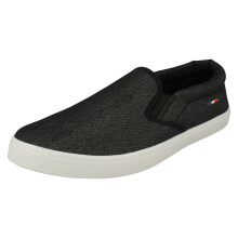 (Black, UK 9) Mens Reflex Slip On Pumps A1128