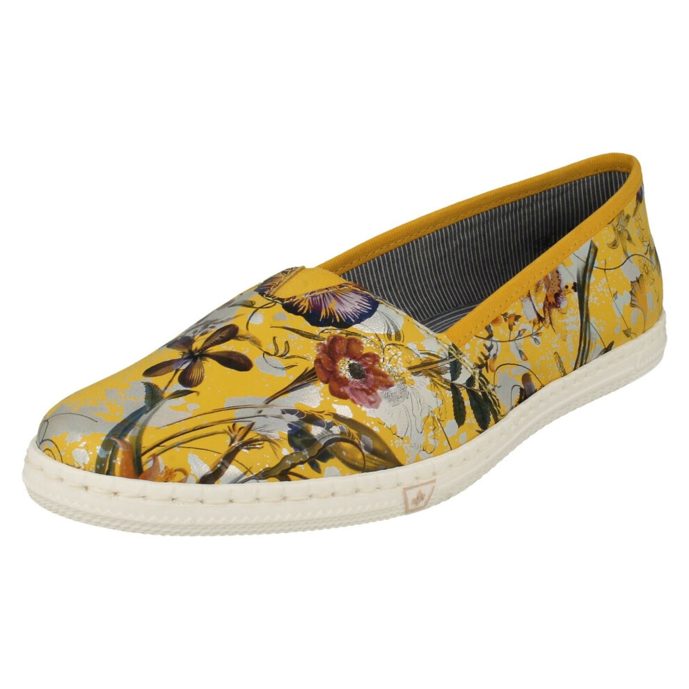 (Yellow, UK 6) Ladies Rieker Slip On Summer Shoes M2772