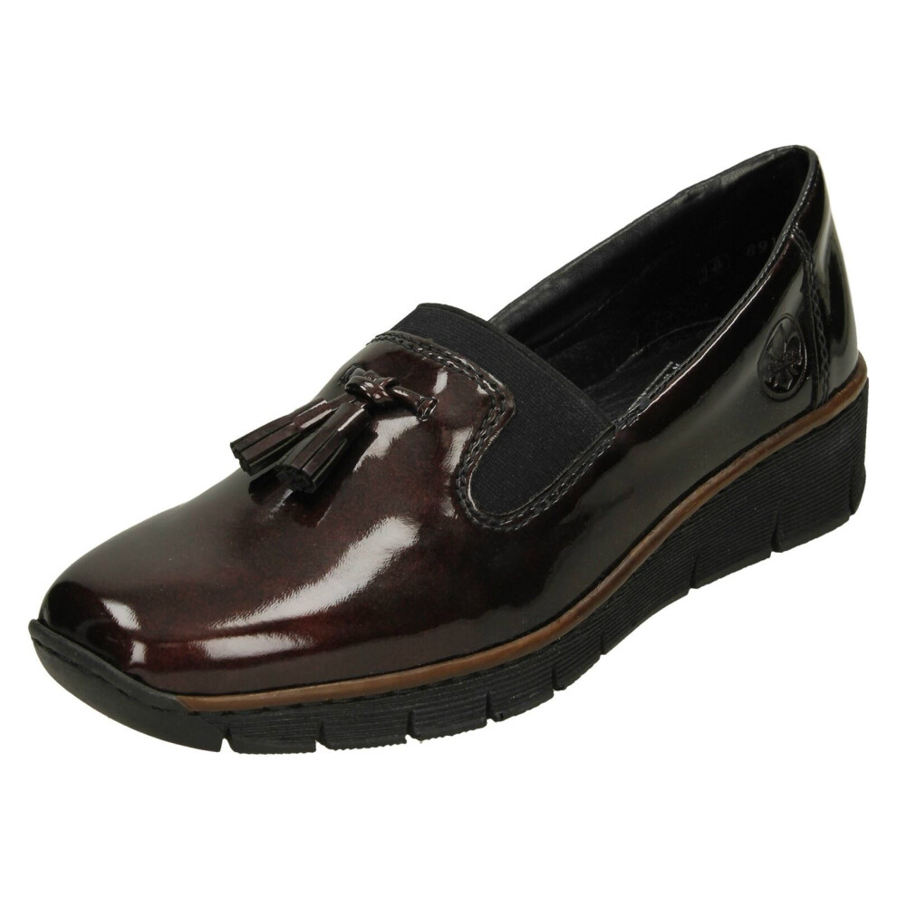 Rieker (, Uk 5) Ladies Tassel Detail Formal Shoe 53751 Red