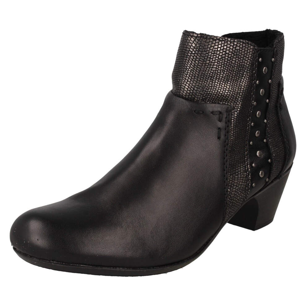 (Black, UK 7.5) Ladies Rieker Ankle Boots 70571