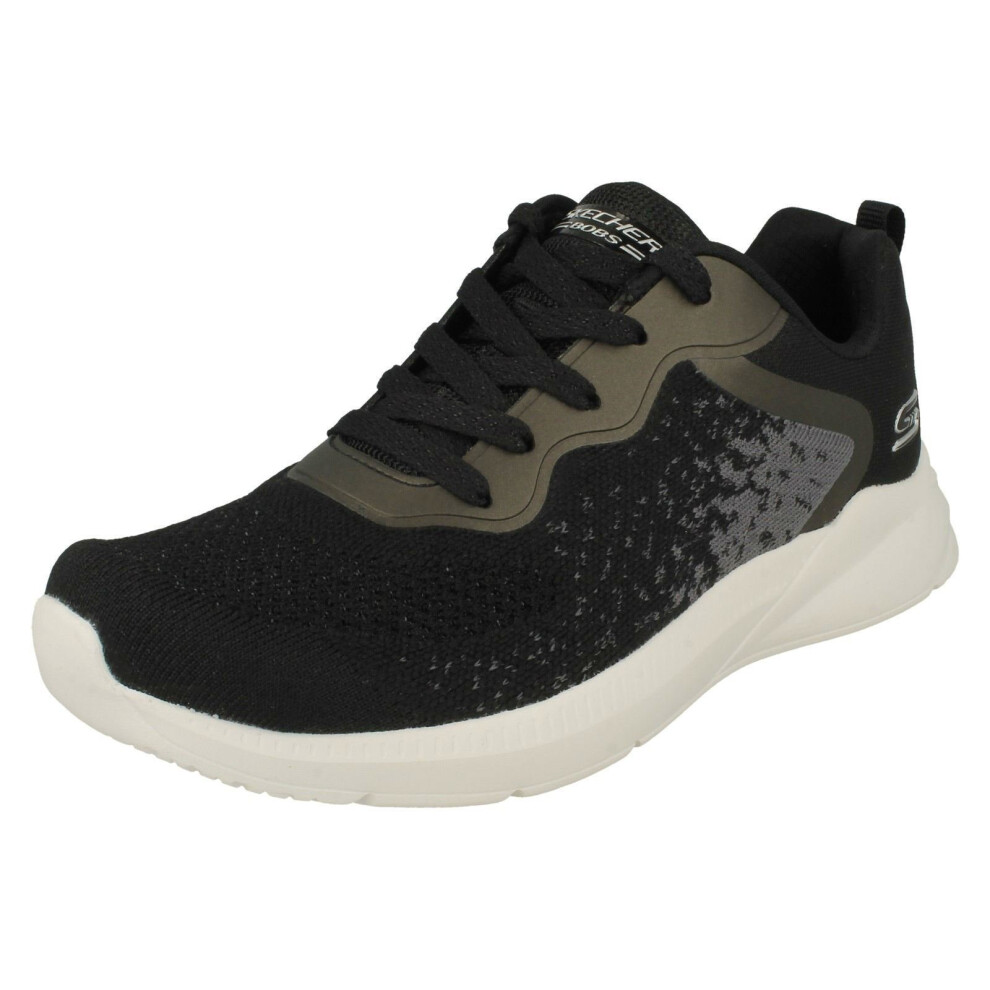 (Black, UK 8) Ladies BOBS SPORTS By Skechers Lace Up Trainers Metro Racket