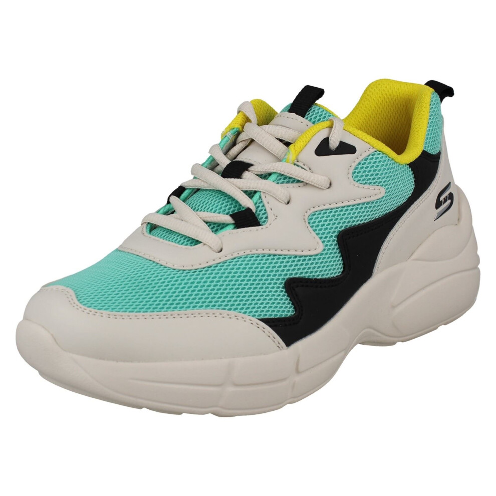 (White, UK 6) Ladies Skechers Lace Up Memory Foam Casual Trainers Popsicle 33122