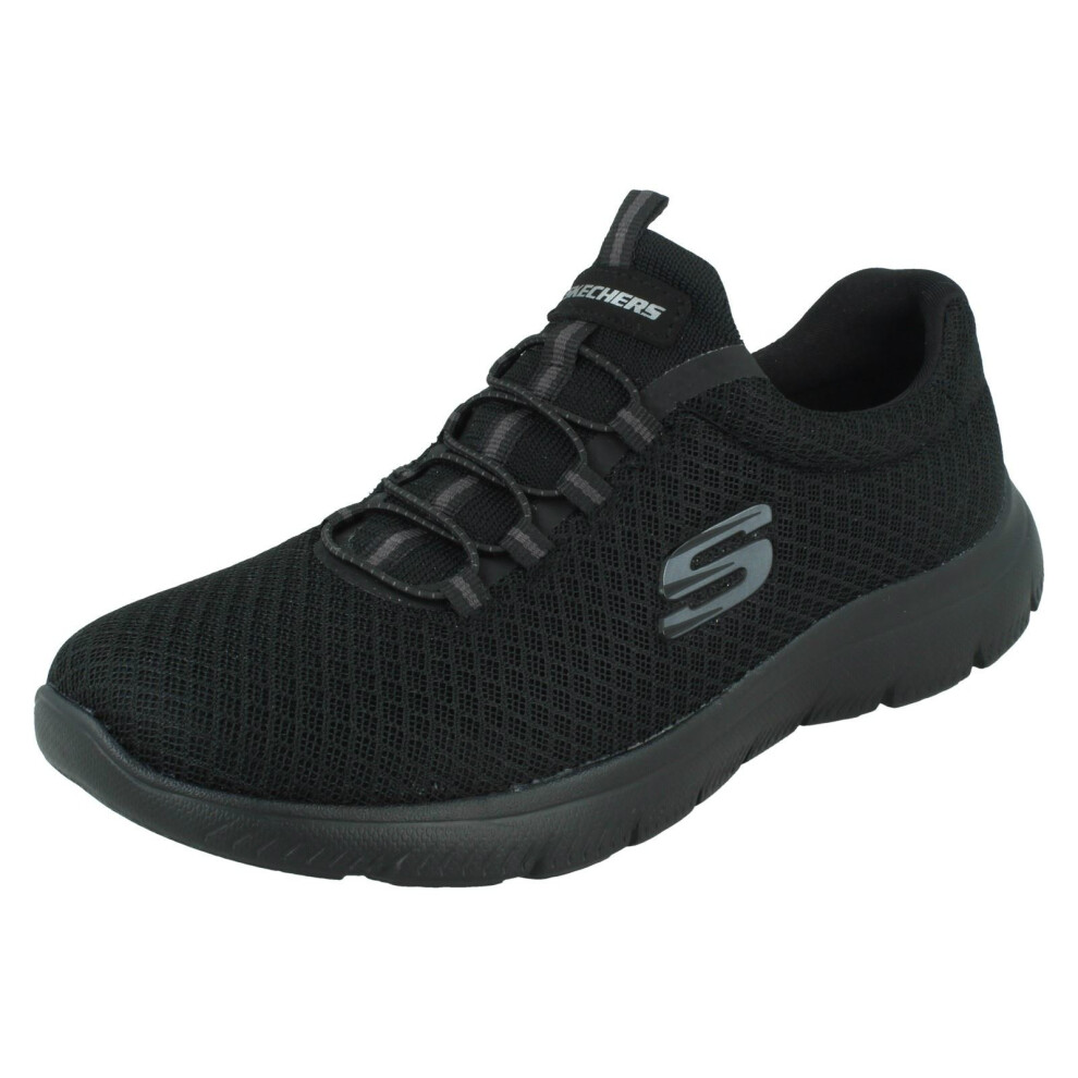 (Black, UK 3) Ladies Skechers Comfy Memory Foam Trainers Summits 12980