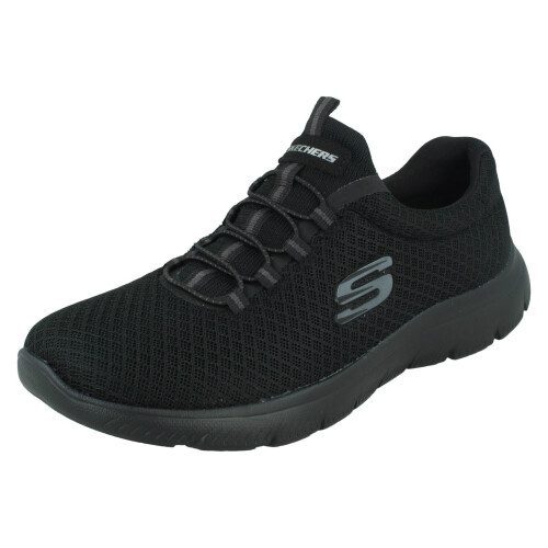 (Black, UK 5) Ladies Skechers Comfy Memory Foam Trainers Summits 12980