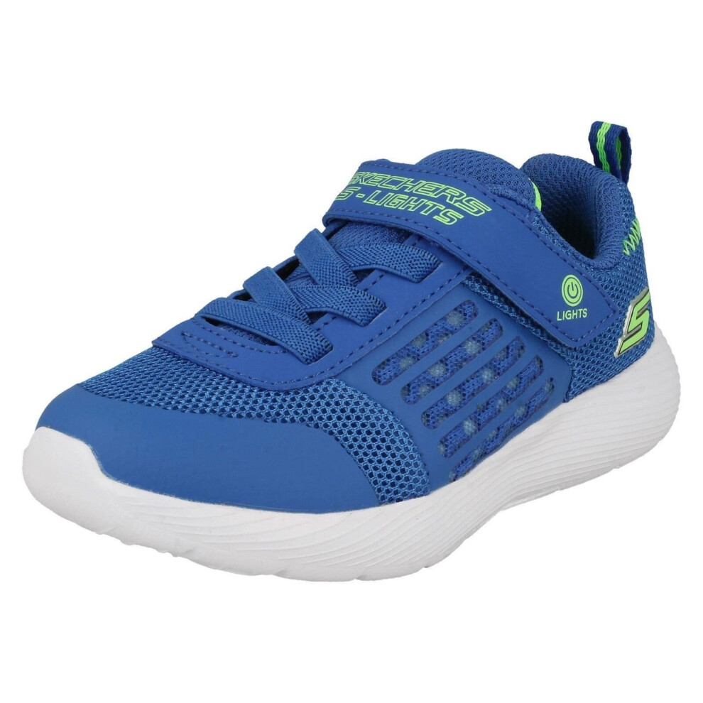 (Blue, UK 4 Infant) Boys S Lights Powered By Skechers Light Up Trainers Dyna-Lights