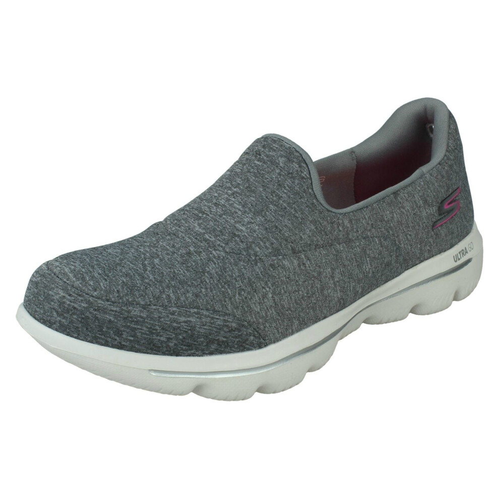 (Grey, UK 4.5) Ladies Skechers Trainers Go Walk Evolution Ultra Amazed 15733