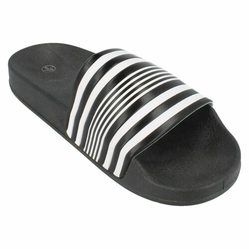 (Black, UK 6) Mens Spot on Striped Mule 2