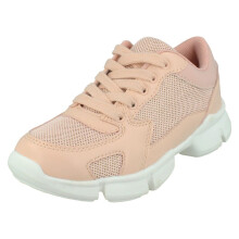 (Pink, UK 13 Child) Girls Spot On Chunky Sole Trainers H2611
