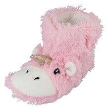 (Pink, UK 13-1 Child) Spot On Childrens Unicorn Bootee Slippers - X2111