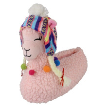 (Pink, UK 2-3 Child) Childrens Spot On Novelty Llama Slippers X2105