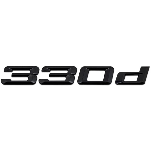BMW Gloss Black BMW 330d Rear Boot Badge Emblem Number Letter For 3 Series E36 E46 E90 E91 E92