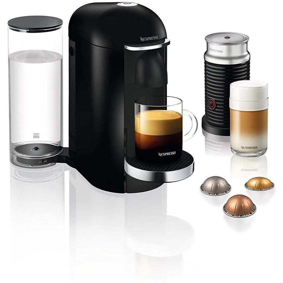 Krups XN902840 Nespresso, Pod Coffee Machine, Vertuo Bundle, Black