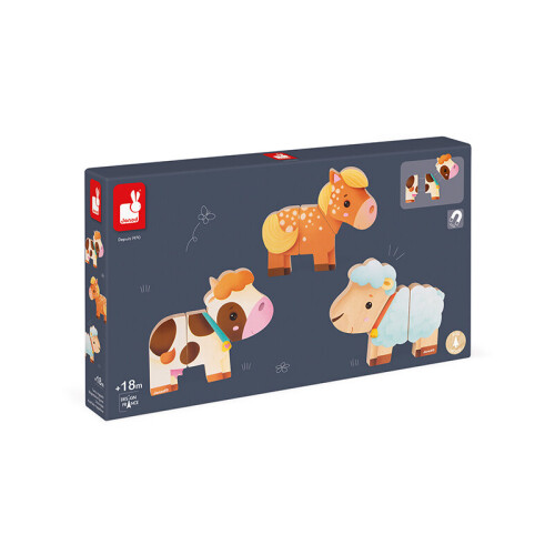 Janod Janod Funny Magnets Farm - Plush Soft Toy 1