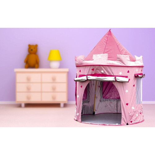 KiddyPlay Pink Pop-Up Castle Play Tent 1