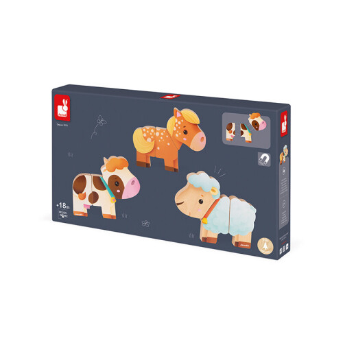Janod Janod Funny Magnets Farm - Plush Soft Toy 2