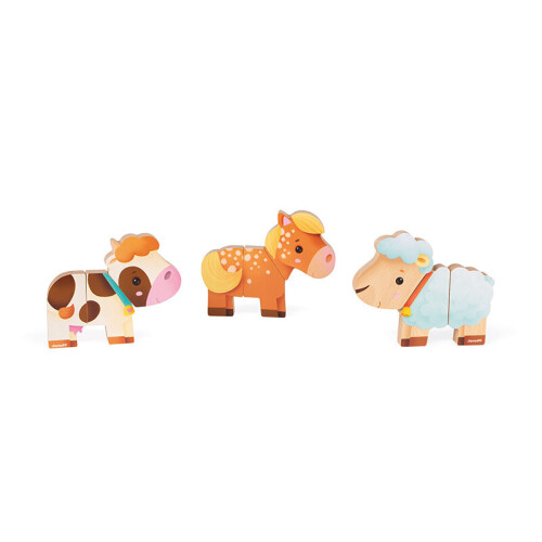 Janod Janod Funny Magnets Farm - Plush Soft Toy