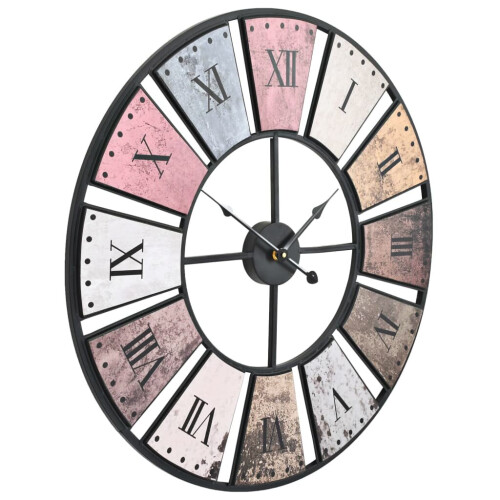 VidaXL vidaXL Vintage Wall Clock with Quartz Movement 60cm XXL Analog Timer Decor 2