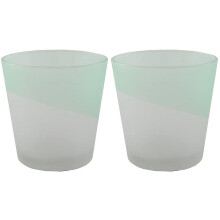 Yankee Candle Sandblast Aqua Votive Holder Set of Two