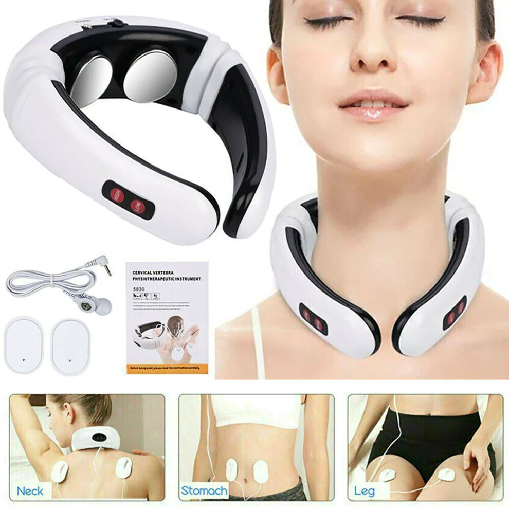 Cervical Neck Massager Physical Therapy Electromagnetic Shock Pulse Pain Relief