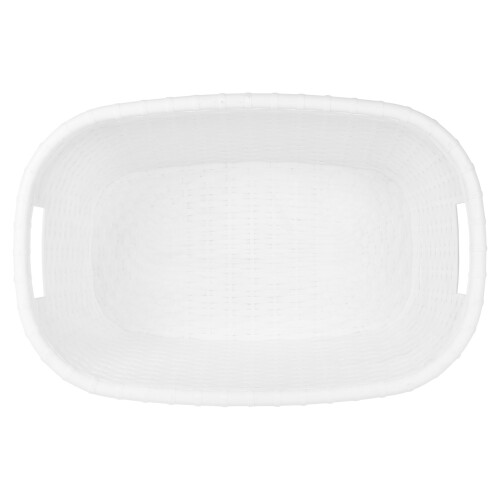 URBN Living (White) Rattan 57 Litre Plastic Laundry Basket Washroom 2