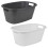 URBN Living (White) Rattan 57 Litre Plastic Laundry Basket Washroom 1