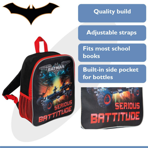 Batman Lego Batman Junior Serious Battitude Backpack 1